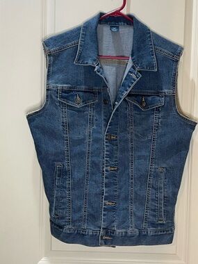 Men's Sleeveless Denim Vest - Blue Size M/38-40